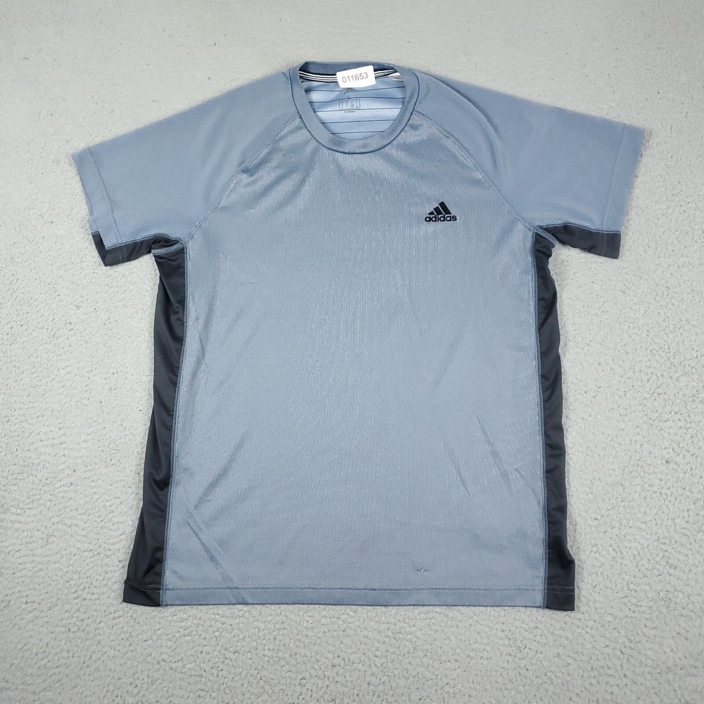 Adidas Blue Casual Polyester Short Sleeve T-Shirt Mens Size Large